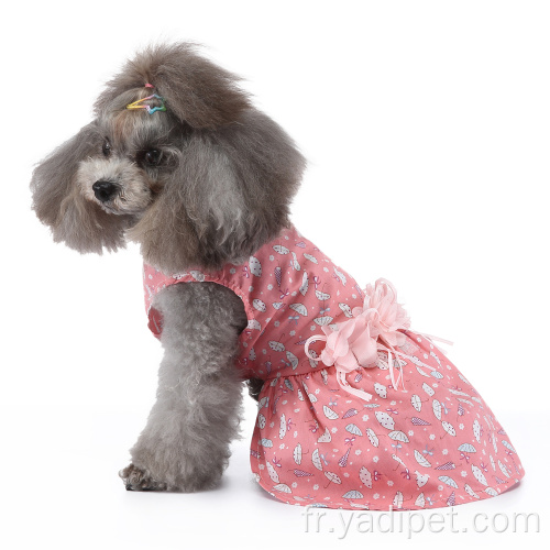 Robes de chien Pet girl Princesse coton rose Jupes